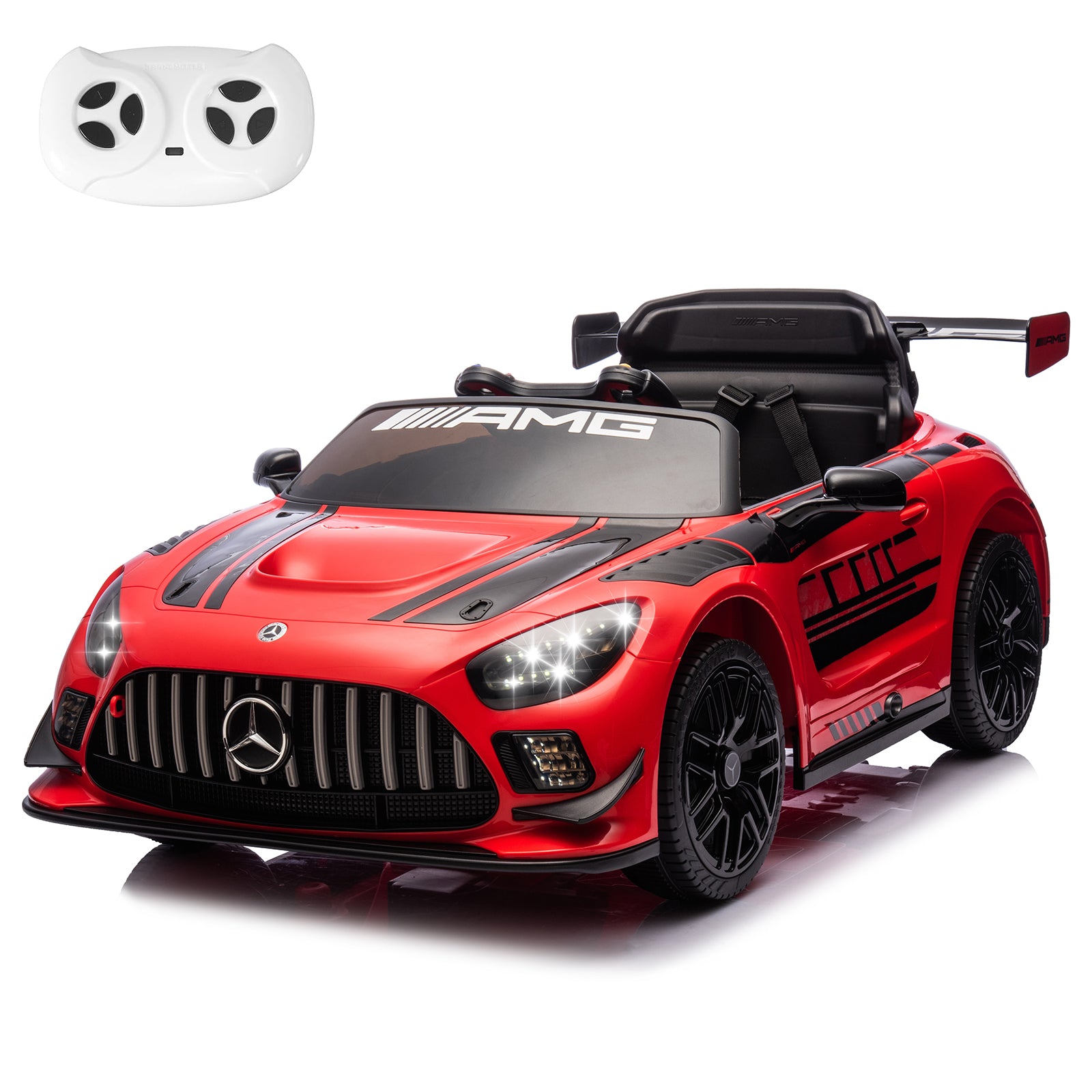 MUKIDY Kids Mercedes Benz AMG GT3 Ride-On Car, 12V Battery