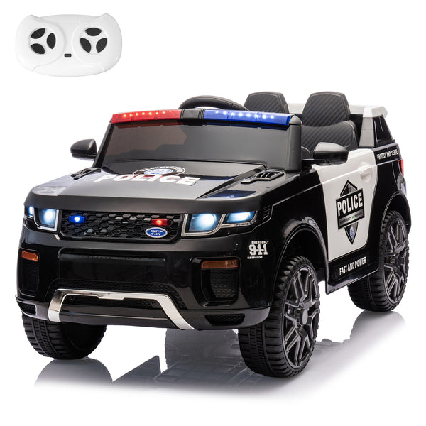 MUKIDY LQ-BBH-021 12V Kids Ride-On Police SUV – w/Remote Control, Flashing Lights, Siren, MP3 Player, Suspension, Smooth Start, for Boys & Girls (Ages 3-6)